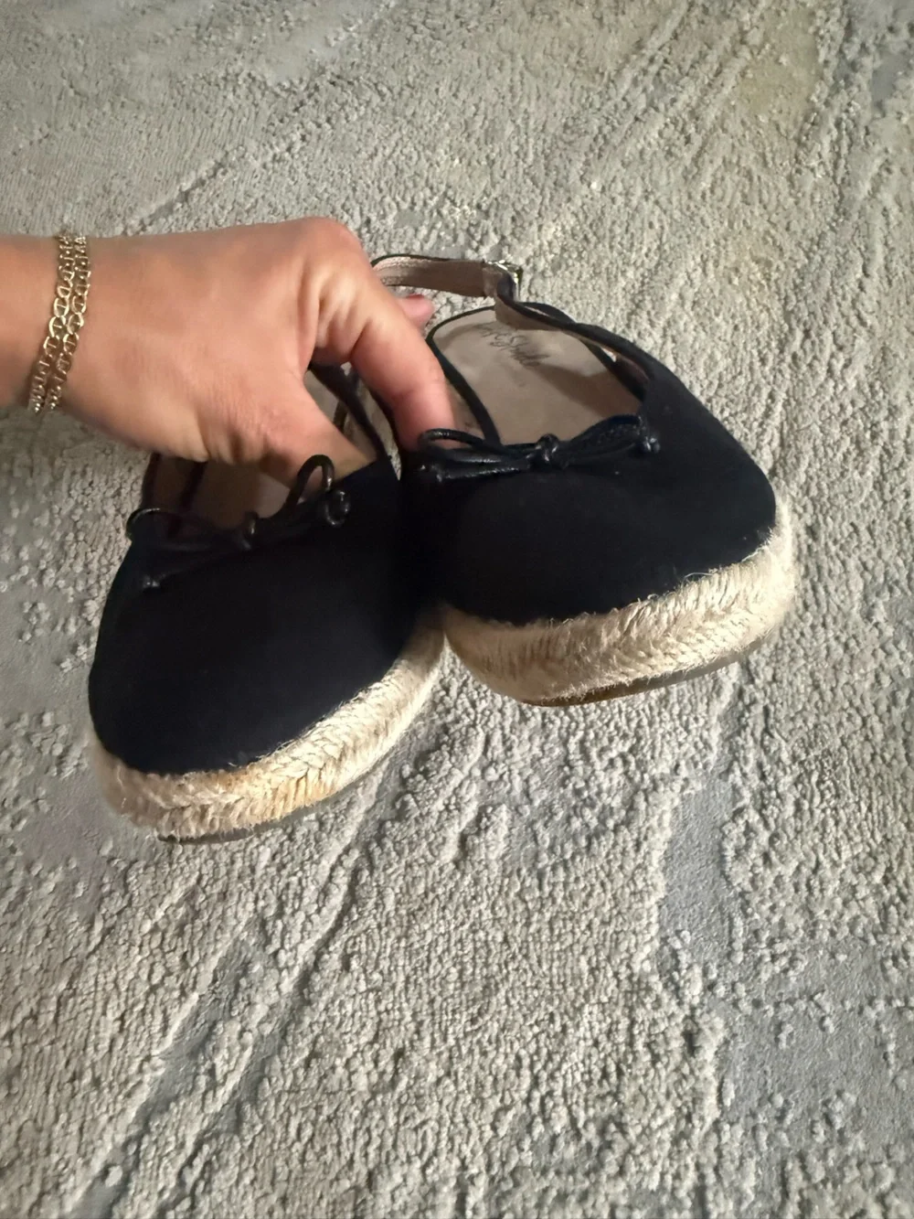 Life Stride Black Slingback Espadrille Wedges closed toe Keepsake comfort 9.5 W